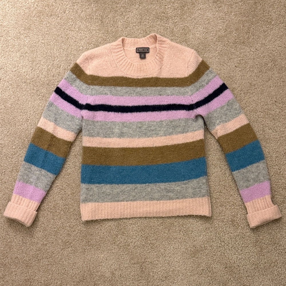 J. Crew Point Sur Striped Alpaca & Merino Wool Blend Sweater